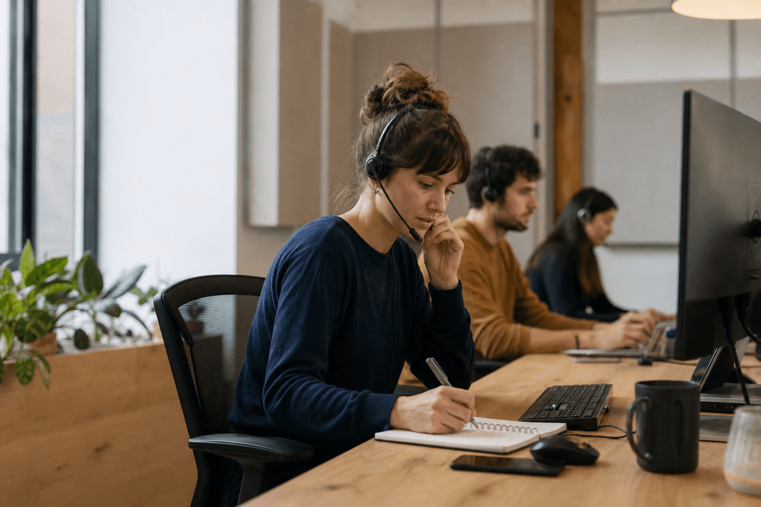 Sales team using Dialfyne during live calls