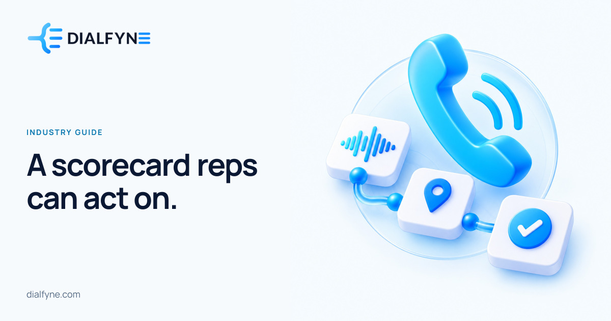 A scorecard reps can act on. — Dialfyne Industry Guide